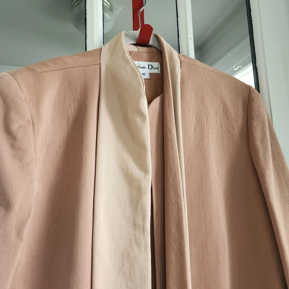 Vintage Christian Dior Open Front Blazer Jacket, Sz 10